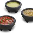 HIC Kitchen Salsa Bowl Set with Faux-Stone Molcajete-Like Texture, BPA Free, Set of 3, 10-Ounce Capacity