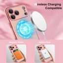 OOK Magnetic Phone Case iPhone 17 Pro Max 6.9 Inch [Compatible with MagSafe] Soft TPU Heart Phone Cover with Screen Protector Shockproof Protection Slim Case with Strap Lanyard for Women - Pink