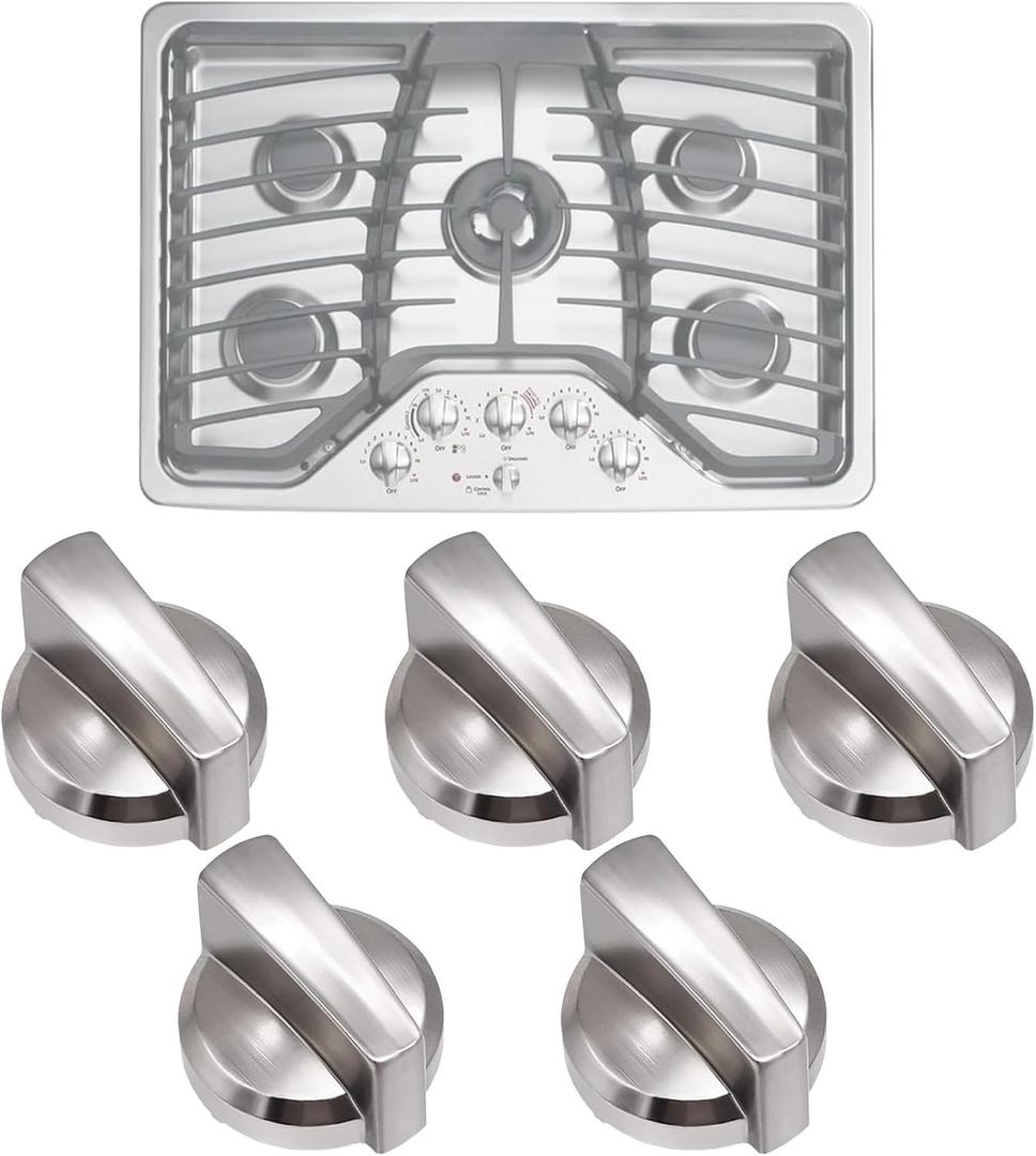 5PCS WB03X25796 Gas Cooktop Knob Fits for ge Profile Stove Knobs, Fit Model PGP953SET1SS PGP986SET1SS PGP959SET1SS PGP976SET2SS - Replaces AP5986232 PS11721433 4362262 WB03T10326
