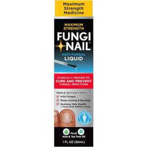 Fungi-Nail Anti-Fungal Liquid Solution, 1 Fl Oz (Pack of 1), Kills Fungus, Athletes Foot Treatment, Toe Nail Fungus Treatments w/Tolnaftate, Clinically Proven to Cure and Prevent Fungal Infection