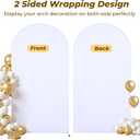 6.6 ft Arch Backdrop Cover White - Double-Sided Spandex Arch Covers Stretchy Backdrop for Balloon Arches Birthday Party Baby Shower Banquet Wedding Photo Background