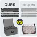 Wine Glass Storage Box 2 Pack, Hard Top Stemware Storage Cases Containers , Stackable Crystal Glass Storage Containers for 24 Glassware Drinkware, with Handles for Moving/Home, 17"x13"x10" Black