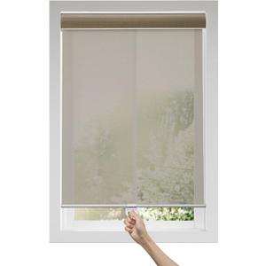 Persilux Custom Size Cordless Solar Blinds for Windows Light Filtering Roller Shades for Windows 5% Openness UV Protection Fire Retardant Roller Blinds for Windows Shades for Home, Office Cocoa