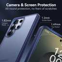2 x CASEKOO Genuine Official for Samsung Galaxy S25 Ultra Case [16FT Military Drop Protection] [Anti Stain Tech] Slim Matte Translucent Shockproof Protective S25 Ultra Case 6.9'', Blue