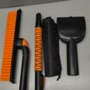 45.6" Ice Scraper and Snow Brush for Car Windshield [Silicone Bristles] ,3-in-1 Extendable Emergency Snow Shovel with Ergonomic Foam Grip and 360 Pivoting Brush Head for Christmas Car Auto Truck SUV (Orange)