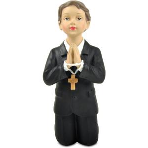 First Communion Decorations - 4.92" Praying Boy Statue, 1st Communion Gifts for Boys Catholic, Baptism Favors, Christening Cake Topper, Collectible Religious Decor First Communion Decorations - 4.92" Praying Boy Statue, 1st Communion Gifts for Boys Catholic, Baptism Favors, Christening Cake Topper, Collectible Religious Decor