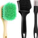 Wheel Rim Tire & Carpet Cleaning Brush Set, Soft & Stiff Bristle Wash Cleaning Supplies Kit for Car All Exterior Surface and Car Interior Cleaning Brush for Car Truck SUV RV Motorcycle (Green)