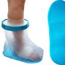 Non-Slip Waterproof Foot Cast Cover for Showering, Reusable Adult Foot Cast Protector, Cast Covers for Shower, Watertight Cast Bag for Surgery Ankle, Burns