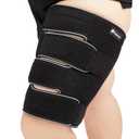 Plus Size Thigh Compression Wrap for Lymphedema & Swelling Relief, Adjustable Thigh Sleeve for Circulation & Muscle Recovery, Support for Men and Women (Tall, L)