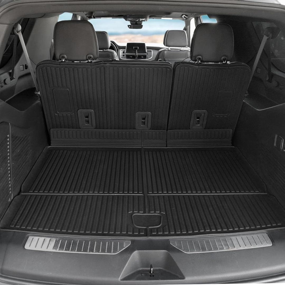 GALVAGNITE Cargo Mat for 2022-2025 Jeep Grand Cherokee Accessories, Full Coverage All Weather Trunk Cargo Liner with Backrest Protectors (Include 4xe Not for L or WK)