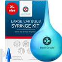 Medi Grade Large Ear Bulb Syringe, 3.04 fl oz - Translucent Bulb Ear Wax Removal Tool with Quad-Stream Tip Ear Cleaner - Travel Friendly and Gentle Ear Cleaning Kit (90ml)