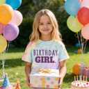 Birthday Girls Shirt It's Me Hi I'm The Birthday Girl It's Me Graphic Tee Kids Bday Party Outfit, Size 130