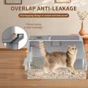 XXXXL Stainless Steel Litter Box with Lid,28.0" L 20" W 17" H Extra Large High Sided Cat Litter Box for Multi -Cats,Enclosed Metal Litter Box with Cat Scratcher and Scoop,Grey