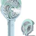 HandFan Personal Misting Fan, 55ml Large Water Tank, Poratable Handheld Rechargeable Mister Fan, Battery Operated Mist Fan, 180Foldable, 3 Speeds, for Travel, Beach, Camping, Outdoors, Makeup (Green)