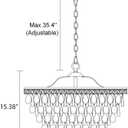 Wellmet Crystal Chandelier, 6-Light 5 Tiers Farmhouse Bronze Ceiling Lighting Fixture, Modern Foyer Dining Room Chandeliers for Bedroom, Hallway, Bar, Kitchen, W20-inch
