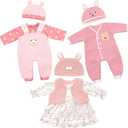 Reborn Doll Clothes for 18-22 Inch Dolls, Doll Clothes and Accessories with Hat