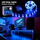 BestLuz Battery Operated LED Strip Lights 2X 3.33ft Flexible Blue LED Light Strip for Bedroom Room Decor, Battery Powered Lighting for Cabinet Shelf Closet TV Backlight