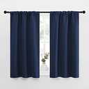 NICETOWN Kitchen Curtains, Short Blackout Curtains & Drapes, Thermal Insulated Rod Pocket Window Treatment Draperies for Nursery (Navy, 29" x 40", Set of 2)