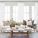 LIMON HOME White Linen Curtains 63 inch Length Pinch Pleat Curtains for Living Room (40"W x 63"L (Pack of 2))