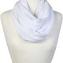 Super Soft Cotton Blend Lightweight Solid Color Multi Loop Infinity Scarves (White)