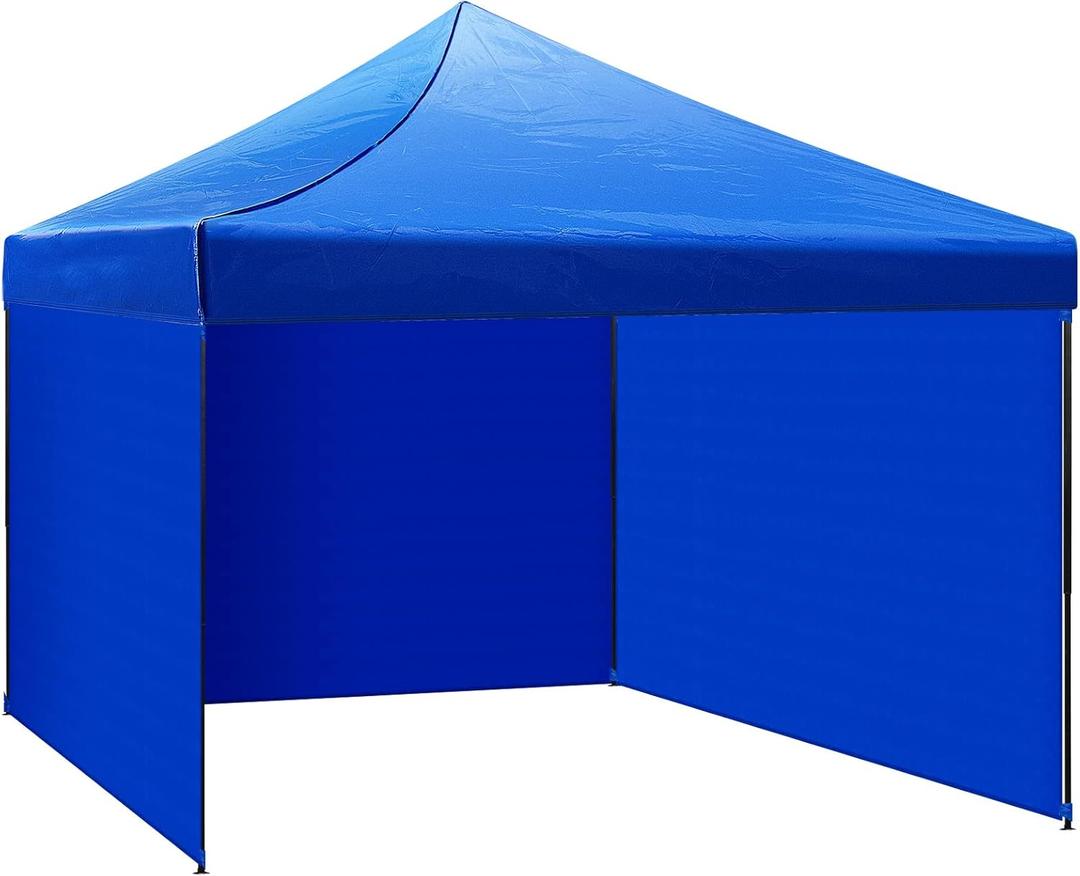 10x10 Canopy Replacement Top Cover, Canopy Top with Removable Side Walls, Waterproof Sunshade Top for Outdoor Garden Patio Picnic Camping (Brackets Not Included)(Blue)