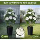 2Pack 3FT Artificial Hydrangea Trees with Spikes Realistic Hydrangea Artificial Flowers for Outdoor & Indoor Dcor, Perfect Faux Hydrangea Flowers Tree for Home, Patio & Garden, White