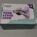 Door Lever Locks (4 Pack) - Prevents Toddlers from Opening Doors - Durable ABS with 3M Adhesive - Easy One-Hand Operation for Adults, No Tools Needed (White)