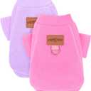 2 Pieces Dog Sweaters with Leash Ring Fall Fleece Dog Clothes for Small Dogs Girl Boy Winter Warm Pet Pullover Sweatshirt Puppy Sweater Outfit Clothing, XS, Pink and Purple