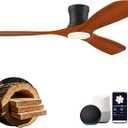 52" Low Profile Smart Ceiling Fans with Light Remote,Flush Mount,Wood,Quiet
Remote/Alexa/App Control,Hugger LED Ceiling Fan for Outdoor Indoor Modern Patio Bedroom Living Room,High CFM,3 Blade,Dimmable