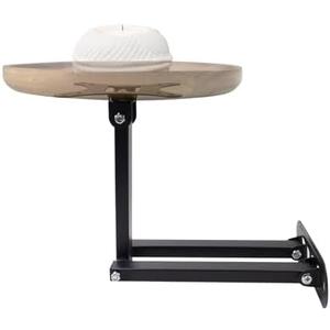 Small Round Side Table Folding Bracket, Black Wall Mounted Telescopic Adjustable Desk Bracket for Floating Nightstand, Mini Coffee Table, Sofa Bathtub Side Desk (Tabletop Not Included)