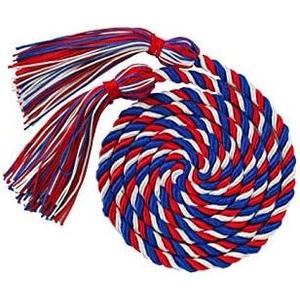 GraduationMall Graduation Honor Cord 68" Royal, Red, White