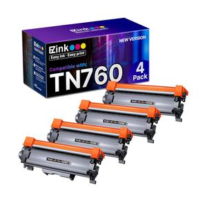 E-Z Ink TN760 Toner for Brother Printer Compatible for Brother TN-760 TN730 TN-730 Toner Cartridges to Use with MFC-L2710DW MFC-L2750DW HL-L2350DW HL-L2370DW HL-L2395DW L2390DW DCP-L2550DW (4 Black)