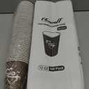 100 Count 12 oz Paper Coffee Cups, Disposable Drinking Cup for Hot or Cold Beverage, 12 ounce Brown Coffee Cups for Party, Business, Travel, Picnic