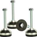 Heavy Duty Leveling Screw Leg,Leg Leveler 2.36" Dia Base,Adjustable Leveling feet M12 Thread, 1300 Lb Capacity,Capacity for Workbench, Machine, Cabinet, (D60xM12x100,4 Pcs,Black)