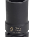 SUNEX Tools 1 in. Drive 30mm 6-Point Deep Impact Socket, CR-MO Steel, Model 530MD