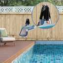 4 Pack Pool Tool Holder and Organizer,Pool Cleaning Equipment Storage with 4 Pool Tool Holder,4 Hooks,Key Chain Loop and S Shaped Hook Easy Storage Pool Cleaning Equipment Storage for Skimmers
