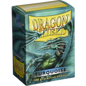 Dragon Shield Standard Size Card Sleeves  Classic Turquoise 100 CT - MTG Card Sleeves are Smooth & Tough - Compatible with Pokemon, Yugioh, & Magic The Gathering Card Sleeves, (ART10015)