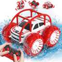 MaxTronic Amphibious Remote Control Car,Rechargeable RC Cars Toy 360 Flips Rotation Stunt Crawler 15KM/H 4WD All Terrain Outdoor Indoor Toy for Kids Boys Girls 3-12 (Red)