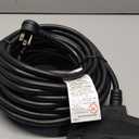 Outdoor Extension Cord 40 Ft with 3 Outlets, 14/3 SJTW 3 Prong Grounded Power Cord, 14 Gauge 14AWG Heavy Duty Power Cable, ETL Listed, 15 Amp 125 V 1875 W-Multiple Outlets for Indoor/Outdoor-Black