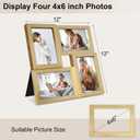4x6 Picture Frames Collage 1 Pack, 4 Opening Multi Family Photo Collage Frames with Real Glass for Wall Hanging or Tabletop, Gold