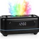Flame Essential Oil Diffuser Pro Edition (2025 Upgrade), 250ml Ultrasonic Cool Mist Humidifier with 7-Color LED Lights, Timer and Clock for Yoga, Spa, Bedroom Relaxation (Black)