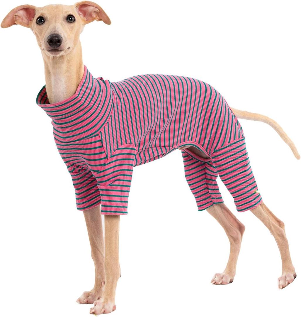 Dog Sweaters for Small Dogs Girls Boys, Striped Pet Sweaters for Fall Winter Dog Clothes, Turtleneck Pullover Knitwear for Small Medium Large Dogs (Pink)