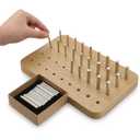 Colingmill 36 Hole Wooden Pegboard for Finger Dexterity with 4mm/6mm/8mm Iron Pegs Hand Rehabilitation Board Wood Peg Board for Improving Fine Motor Skills and Hand Eye Coordination