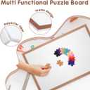 Yardwe 500 Piece Puzzle Board, Foldable Jigsaw Puzzle Board with Polyester-Fiber Surface and Raised Frame, Portable Tabletop Mat, 23.62 x 15.74 in, 60.00X40.00X1.00CM