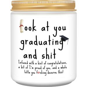 Graduation Gifts, 2025 Funny Graduation Gifts for Her Him, Best Grad High School Congratulations College Masters PhD Degree Nurse - Lavender Scented Candles