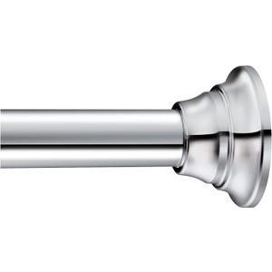 Moen Chrome 44-72-Inch Adjustable Tension Mounted Straight Shower Curtain Rod for Bathroom, No Drilling Needed, TR1000CH