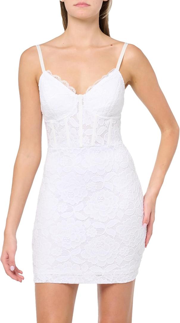 GUESS Women's Sleeveless Candace Dress (14, Pure White)
