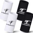 2 Pairs 5.25 Inch Gymnastics Wristbands for Grips for Girls Comfortable Cotton Wrist Bands Sweat Band Long Gymnastics Wrist Sweatbands for Female Gymnasts, Black and White