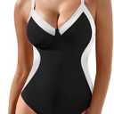 Blooming Jelly Women's One Piece Swimsuit Tummy Control Bathing Suit Slimming Color Block Swim Suits 2025 Size L
