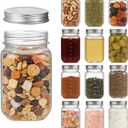 novelinks Plastic Jars with Lids 16oz, Clear 16 oz Mason Jars with Lids, Airtight & Leak-Proof Reusable Storage Jars for Kitchen and Home Use (Sliver,12 Pack)